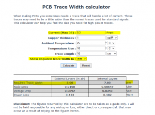 trace width